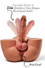 Do it Love - Unisex Yakışıklı Melez Dildo - Kalça, Anüs ve Testisli - Realistik Kalçalı Dildo - Kıkırdak İskeletli 18,5cm * 4.3cm