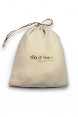 Do it Love- Premium Büzgülü Kese Torba Yaldızlı Varak - 19x23 cm Spandeks Kumaş