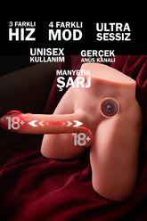 Do it Love - Realistik Jason Hareketli Titreşimli Dildo Vibratör - 5KG - Testis, Anüs, İleri Geri Hareket - Su Altında Kullanım