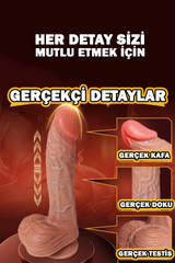 Do it Love - 22cm Realistik Silikon Dildo - 3 İleri Geri Hareket, 10 Titreşim Modu - App ve Uzaktan Kumanda