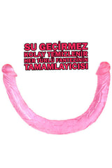 Do it Love - U Şeklinde 45cm Gerçekçi SOFT Silikon Çift Başlı Dildo - Pembe 3.5cm