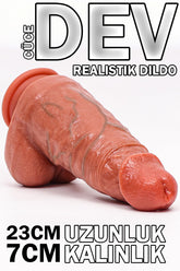 Do it Love - Cüce Dev Realistik Dildo 23cm Uzunluk 7cm Kalınlık - Güçlü Vantuz Çift Katman Dildo