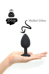 Do it Love - Siyah Anal Plug - Medikal Silikon Kaplı Çelik Anal Tıkaç - 35mm * 8cm