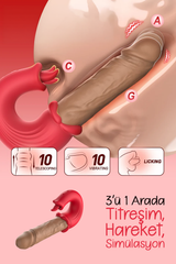 Do it Love - Fantasy Dream Dilli Hareketli Dildo - Titreşim, İleri Geri ve Ağız simülasyonu