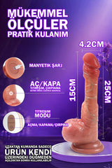 Do it Love -Titreşimli Çırpma Dilli Realistik Dildo Vibratör Uzaktan Kumandalı Şarjlı Vantuzlu - Peniscikli