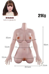 Do it Love - Realistik Premium Kumral Sophia - 3 İşlevli - Göğüs, Anüs Vajina - 21KG - 3D Kafa