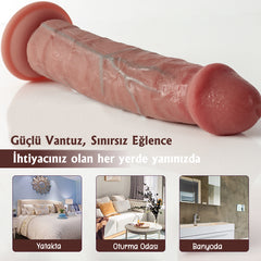 Do it Love - Realistik Dildo 22cm Uzunluk - 4.5cm Kalınlık - Testissiz - Güçlü Vantuz