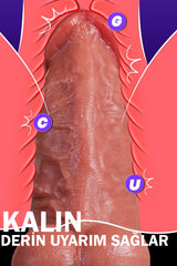 Do it Love - Cüce Dev Realistik Dildo 23cm Uzunluk 7cm Kalınlık - Güçlü Vantuz Çift Katman Dildo