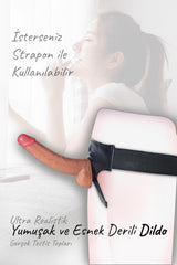 Do it Love - Esnek Deri ve Gerçek Testis Topları - Realistik Dildo - Güçlü Vantuz - 22 Cm Uzunluk - 4 Cm Kalınlık
