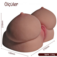 Do it Love - Crazy Breasts - Çılgın Meme ve Vajina - 2 Fonksiyon - Bronz Ten - 27cm