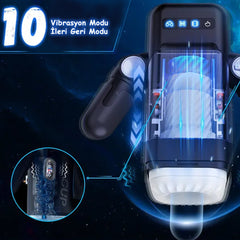 Do it Love - Full Fonksiyon Telefon Tutuculu, Otomatik ileri Geri Hareket Fonksiyonlu, Isıtıcılı, Titreşimli Mastürbatör