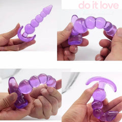 Do It Love Süper Soft Boğumlu Anal ve Vajinal Boğumlu Tıkaç - Mor