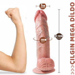 Do it Love - Çılgın Mega Dildo - Zevk Düşkünü Dildo - Ekstra Kalın - 32cm Uzunluk - 7.2cm Kalınlık - XXXL Dildo