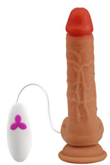Do it Love - 20cm Realistik Titreşimli Penis - Vibratör Dildo - Kumandalı - Testisli Vantuzlu
