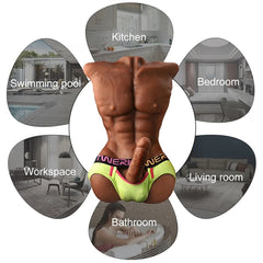 Do it Love - Sixbag Kaslı Yarım Vücut Gerçek Realistik Doku, 16cm Dildo, 8Kg