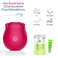 Do it Love - Gül Vibratör, Klitoral Emme ve Titreşim - Şarjlı - Derin Haz