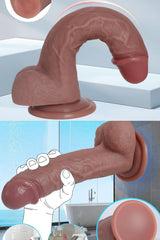 Do it Love - 20cm Realistik Gerçek Doku Yapay Penis - Dildo - Haz Verici - Testisli Vantuzlu - Bronz