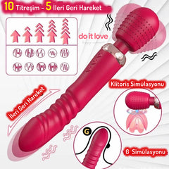 Do It Love - Üç Motorlu Topuzlu Teleskopik Güçlü Vibratör
