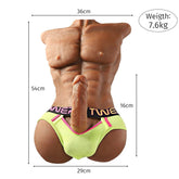 Do it Love - Sixbag Kaslı Yarım Vücut Gerçek Realistik Doku, 16cm Dildo, 8Kg