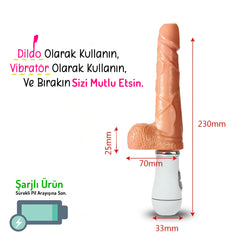 Do it Love - 12 Farklı Titreşim Ritmi - Çılgın Joe - Vibratör - Dildo 16cm