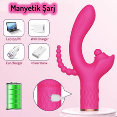 Do it love - 3'ü 1 Arada Doyumsuz Premium Vibratör – Titreşim ve Yalama - Pembe