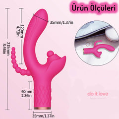 Do it love - 3'ü 1 Arada Doyumsuz Premium Vibratör – Titreşim ve Yalama - Pembe