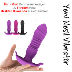 Do it Love - Telefondan Kontrol Vajina ve Anal Vibratör - İleri Geri + Titreşim - İç Çamaşırı Vibratörü - Mor