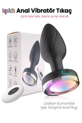 Do it Love - Uzaktan Kumandalı Işıklı 7 Titreşim Modlu Anal Plug Vibratör - Anal Tıkaç - Orta Boy
