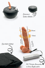 Do it Love - Şişme Koltuklu Titreşimli Testisli Dildo - Şişme Koltuk ve Titreşimli Vibratör Dildo