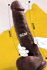 Do it Love - Çikolata Vibratör Dildo Realistik Titreşimli ve Telekopik İleri  Geri Hareketli 27cm - Uzaktan Kumandalı
