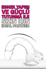 Do it Love - 22cm Soft  Şeffaf Jel Realistik Dildo Kalınlık 4cm - Süper Vantuz - Anal Oral Vajinal Kullanım