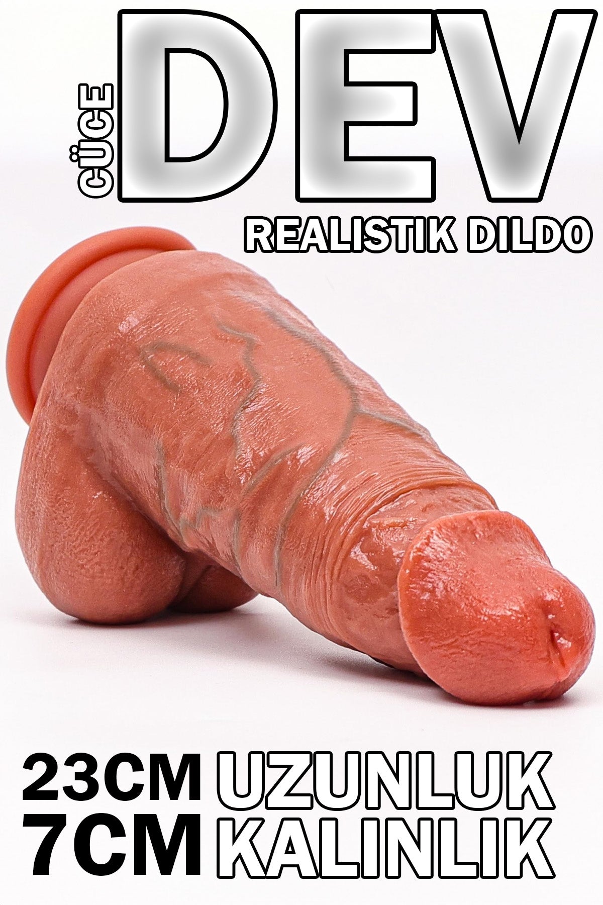 Do it Love - Cüce Dev Realistik Dildo 23cm Uzunluk 7cm Kalınlık - Güçlü Vantuz Çift Katman Dildo