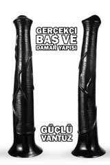 Do it Love - İngiliz Aygırı Siyah Dildo Vantuzlu - Black Horse Dildo 38cm Uzunluk