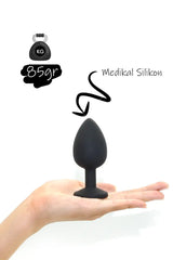 Do it Love - Siyah Anal Plug - Medikal Silikon Kaplı Çelik Anal Tıkaç - 35mm * 8cm