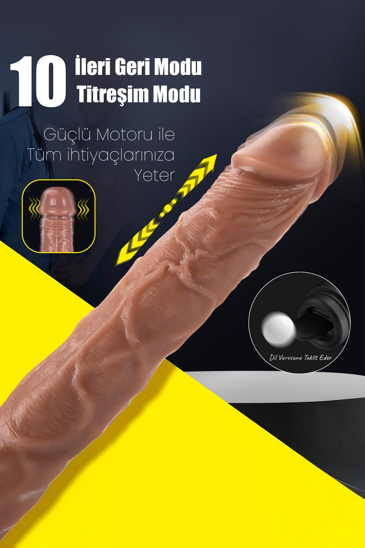 Do it Love - Beyzbol Sopası Görünümlü Realistik Titreşimli İleri Geri Fonksiyonlu Vibratör Dildo - Gizli Görünüm