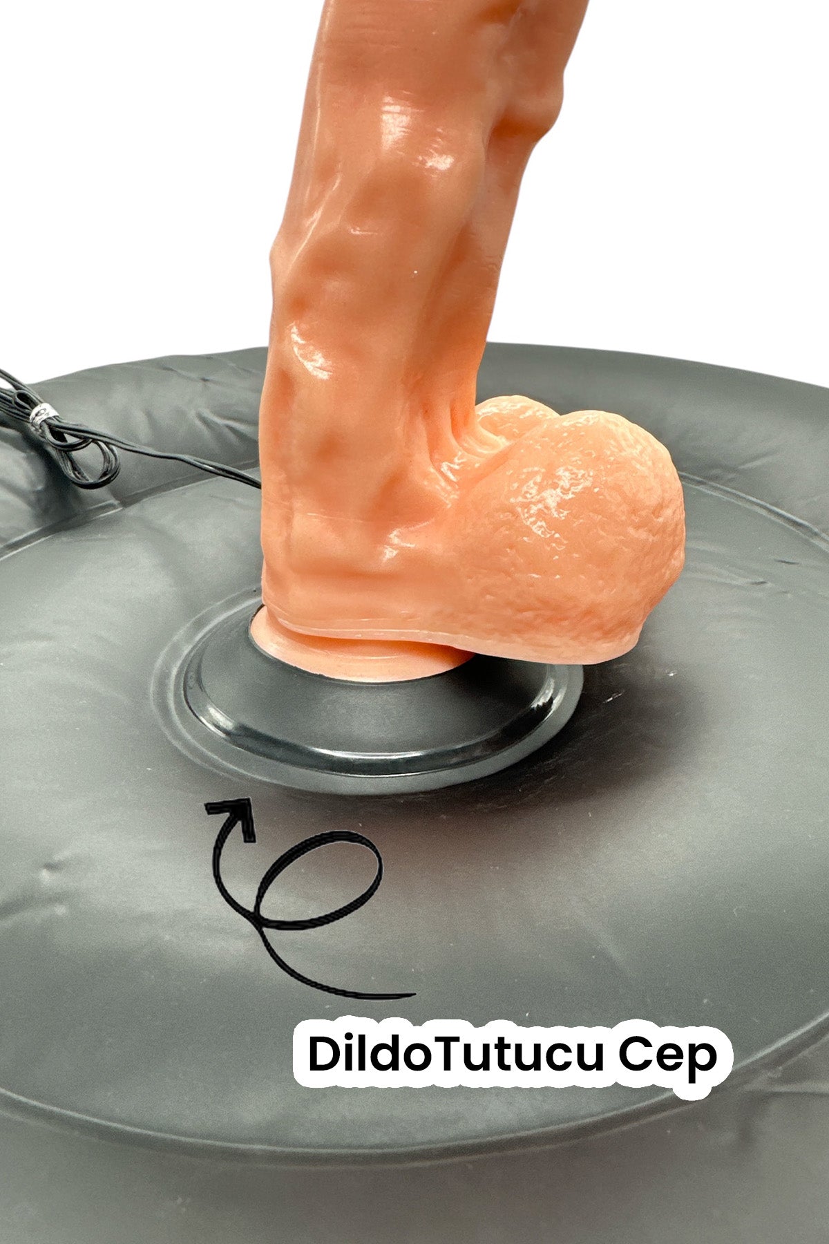Do it Love - Şişme Koltuklu Titreşimli Testisli Dildo - Şişme Koltuk ve Titreşimli Vibratör Dildo