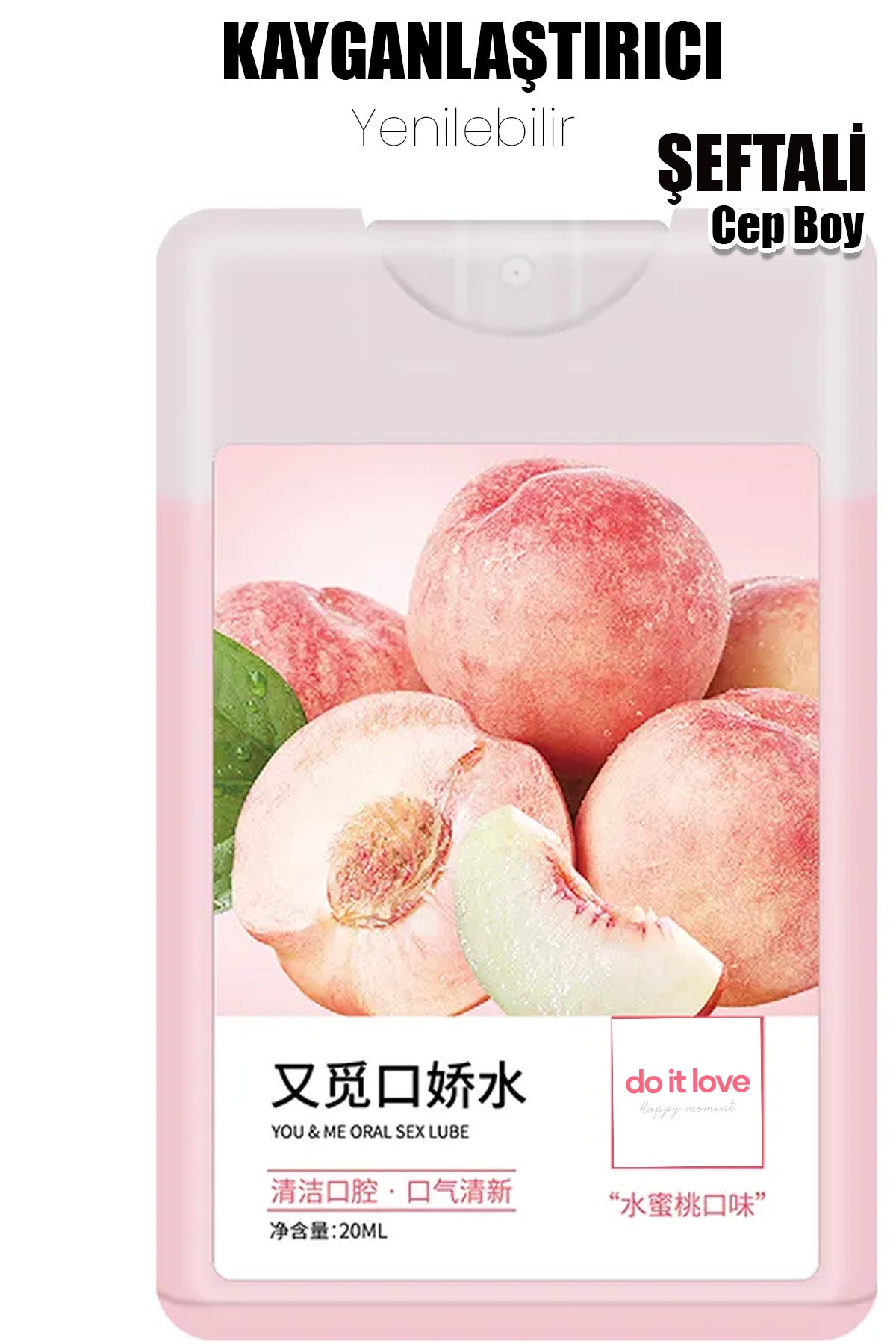 Do it Love - Şeftali Aromalı Su Bazlı Kayganlaştırıcı - 20ml - Oral ve Anal Uyumlu Sprey - Nefes Tazeler