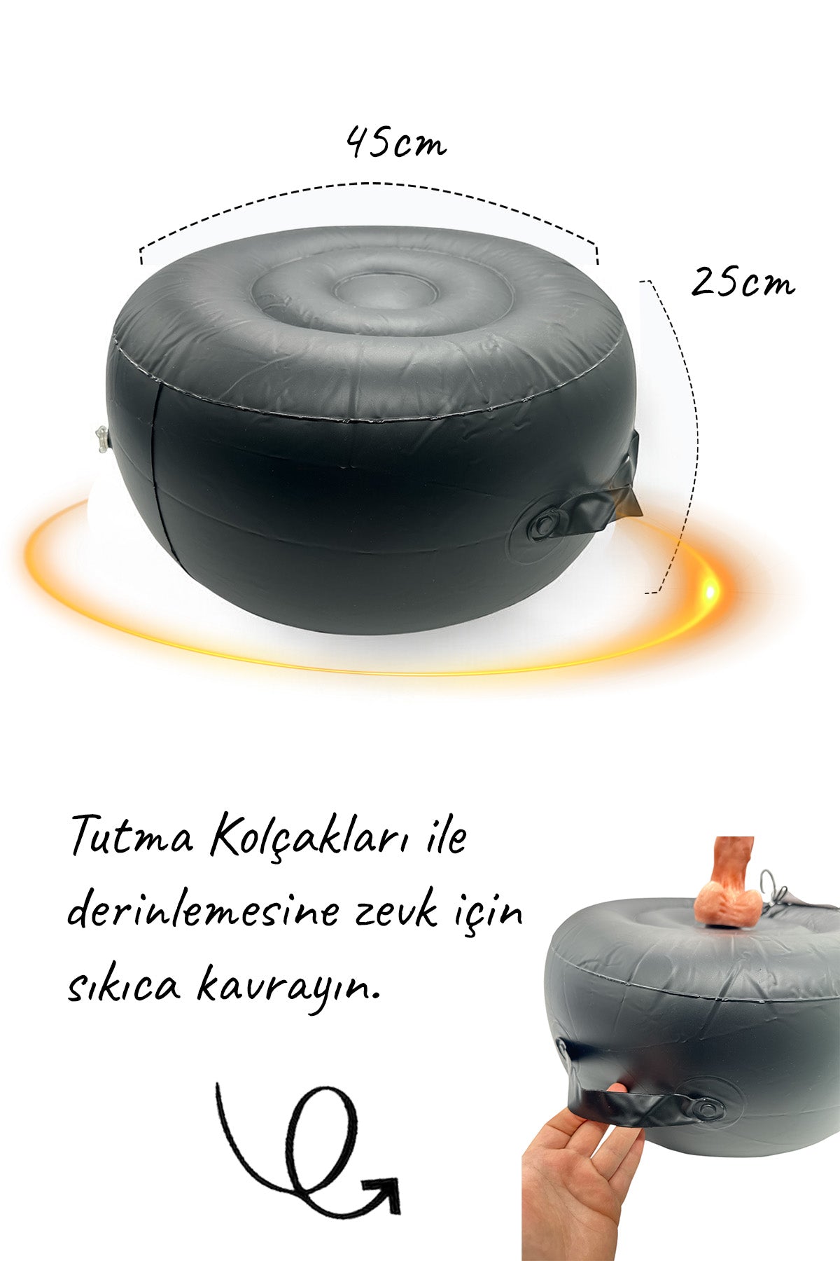 Do it Love - Şişme Koltuklu Titreşimli Testisli Dildo - Şişme Koltuk ve Titreşimli Vibratör Dildo