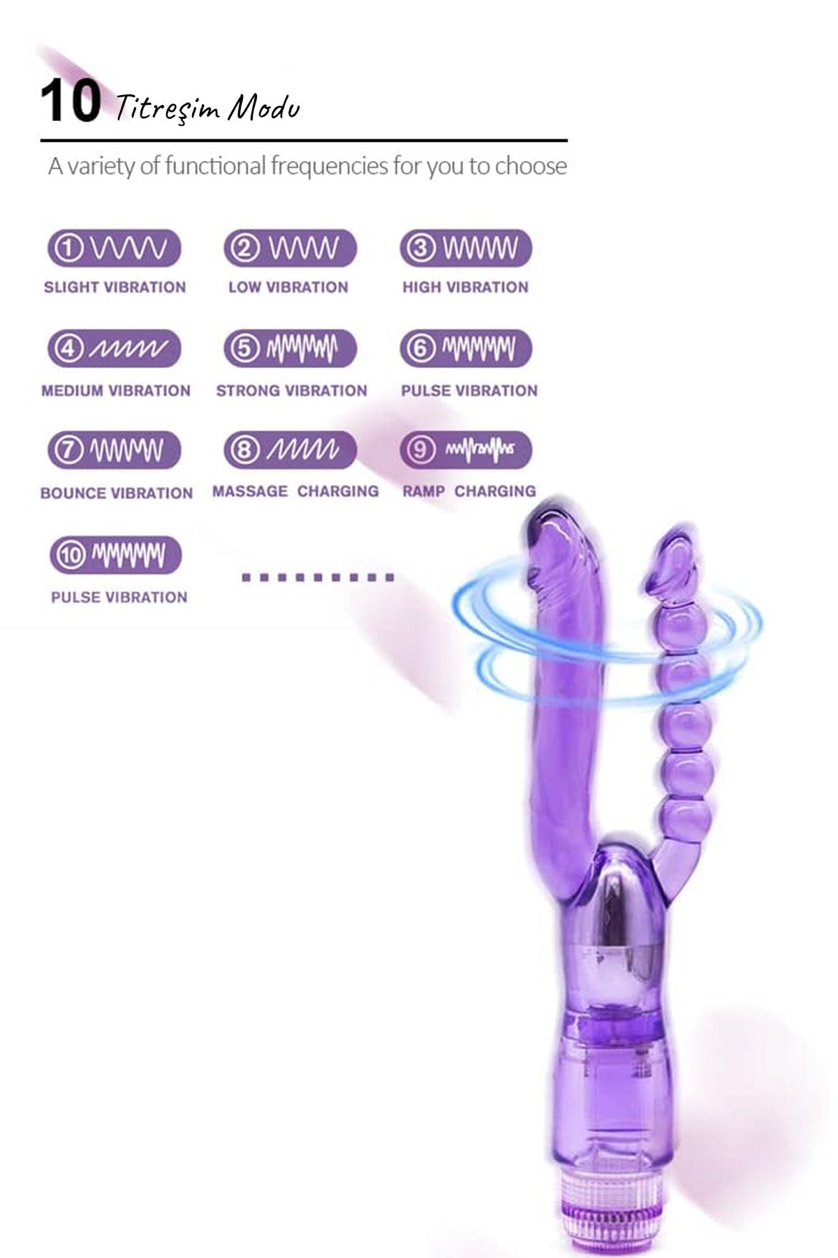 Do t love - Çift Başlı Titreşimli Silikon Dildo - Pilli - Double Zevk