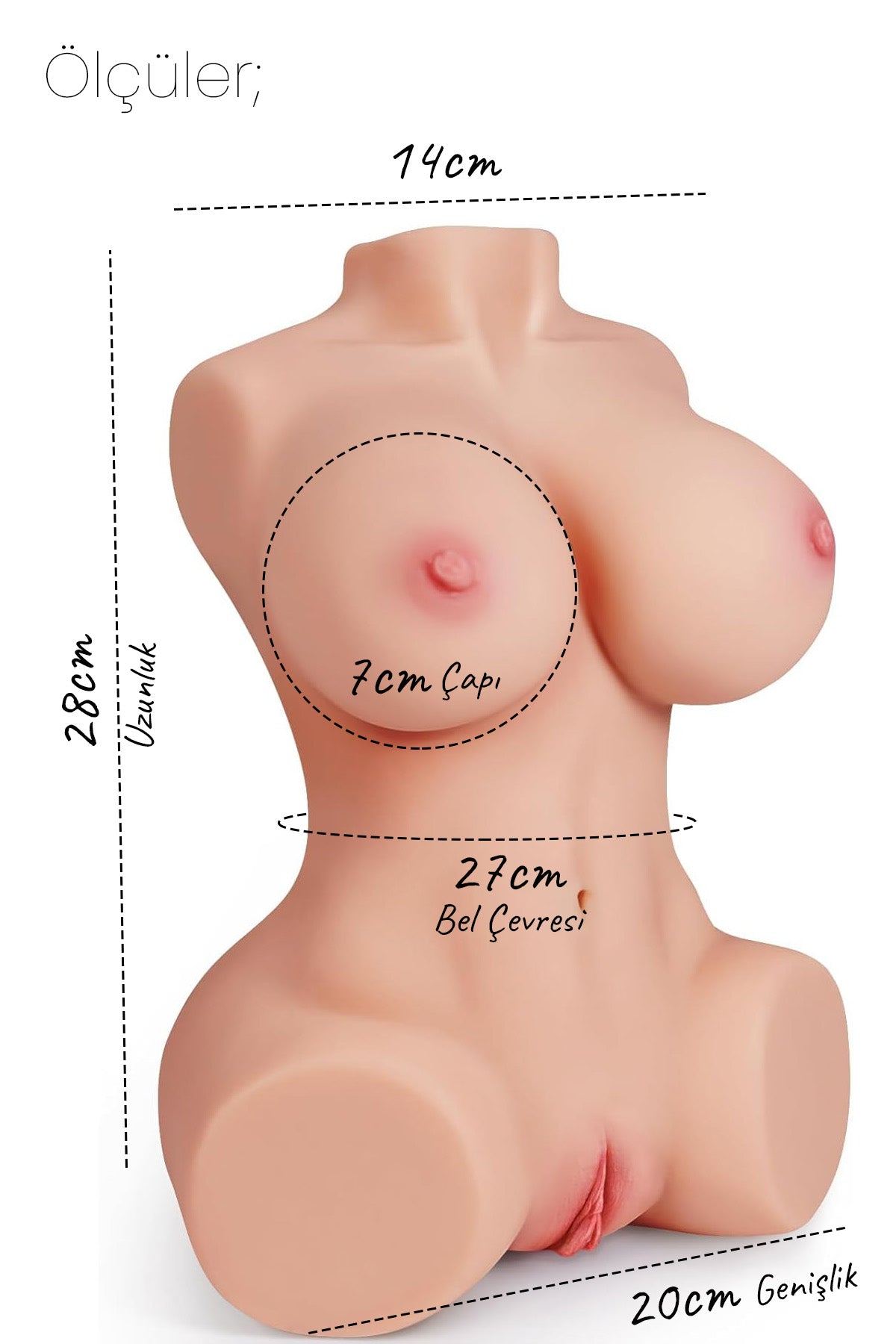 Do it Love - Realistik Göğüs, Vajina ve Anüs Girişli İnce Belli Prenses Mastürbatör - 28cm