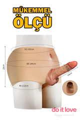 Do it Love - Silikon Dildo Külot Strap-on 14cm Dolu Dildo 4cm Kalınlık