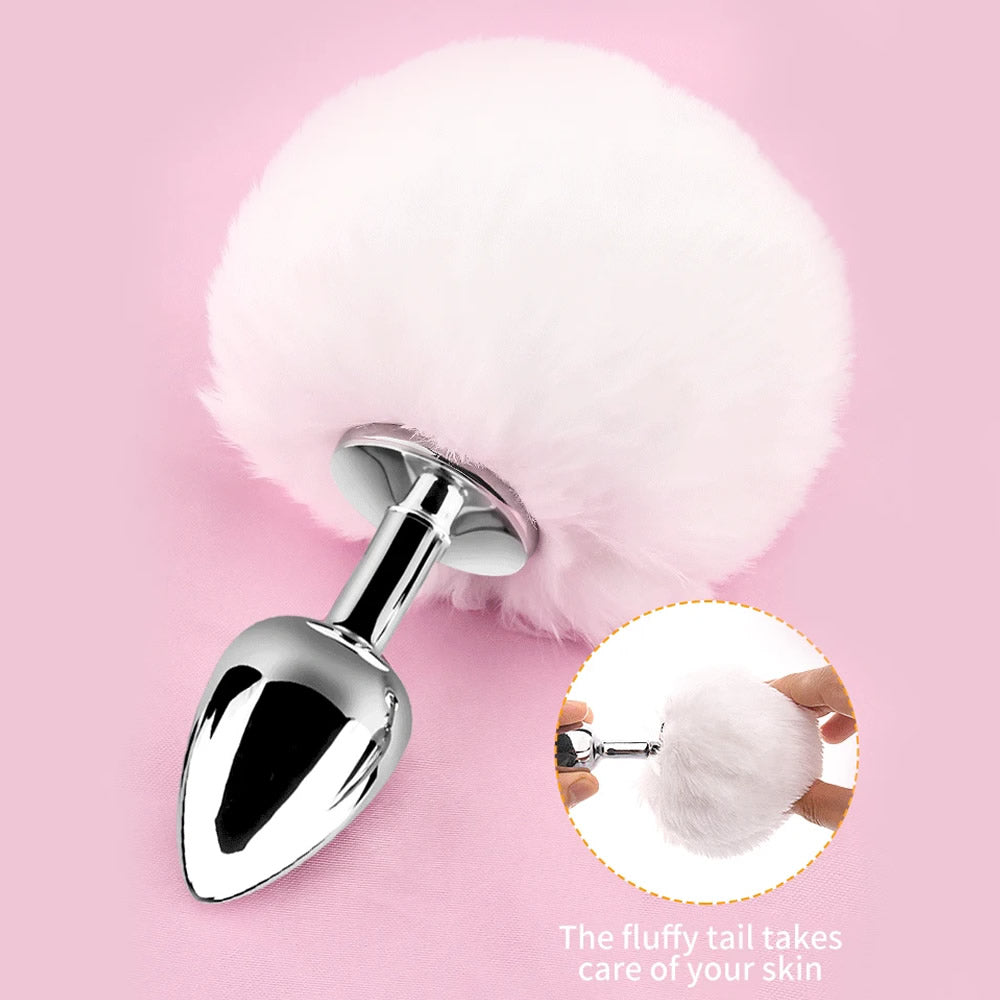 Do it Love - Ponpon Anal Plug - 28mm - 7cm - Beyaz
