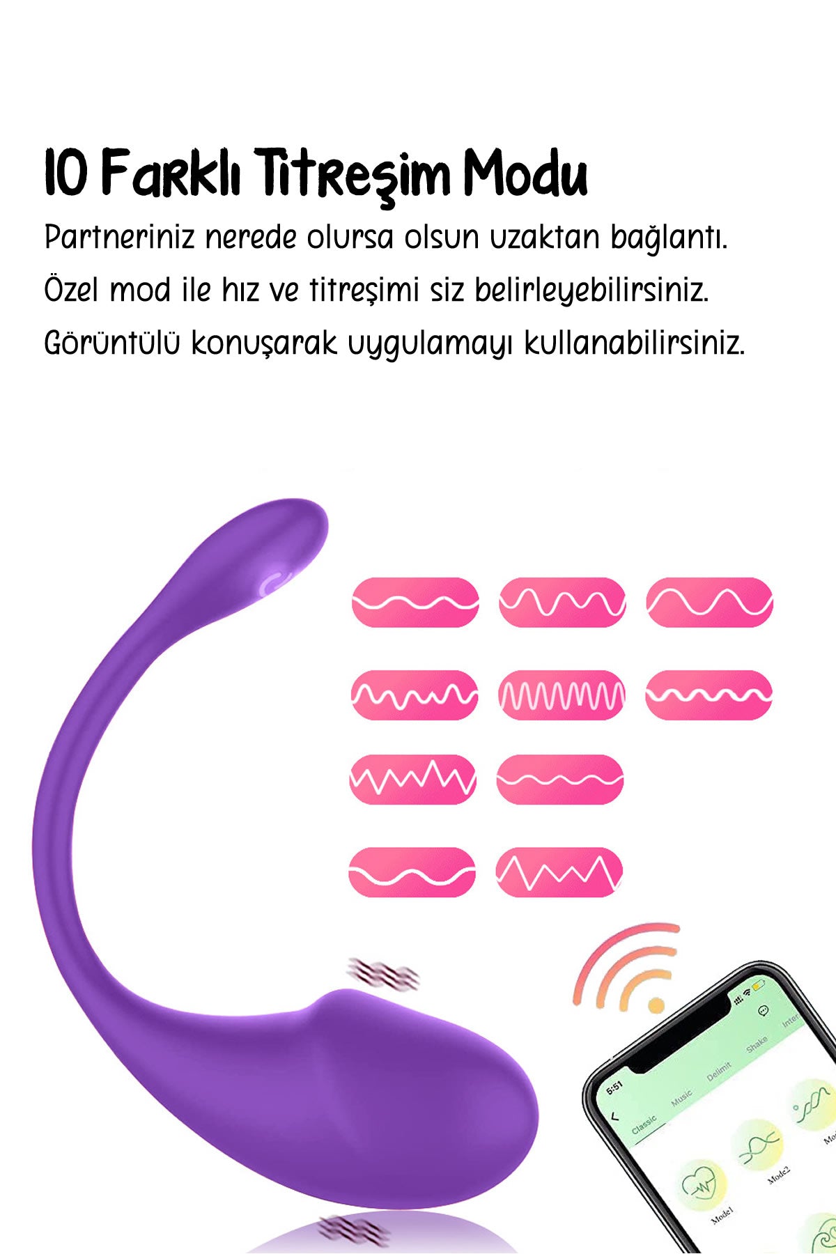 Do it Love - Telefon Uygulaması ile Kontrol edilen Şarjlı Akıllı Vibratör - Uzun Mesafeli İlişki