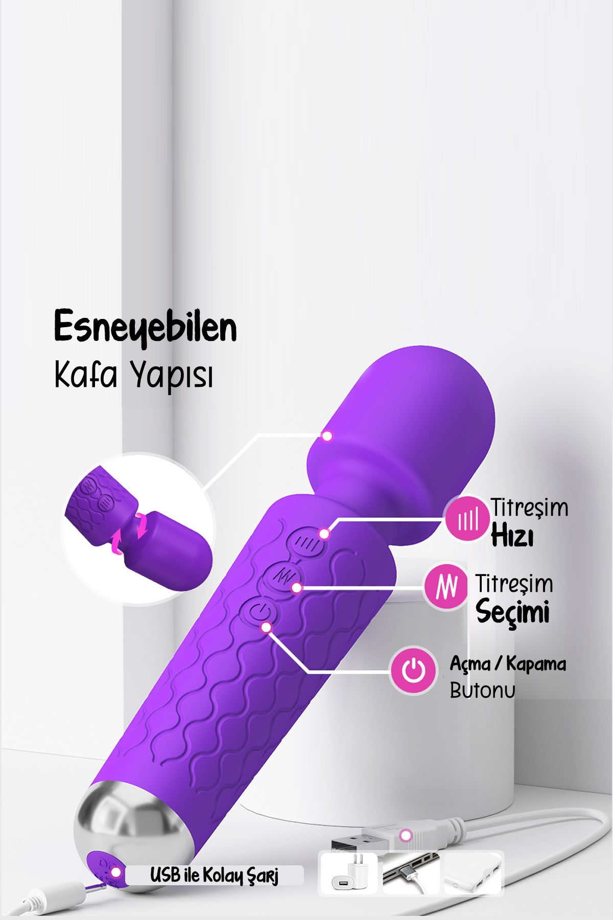 Do it Love - 20 Titreşim 10 Mod Vibratör Masaj - Klitoris Simülatörlü - Şarjlı – Mor