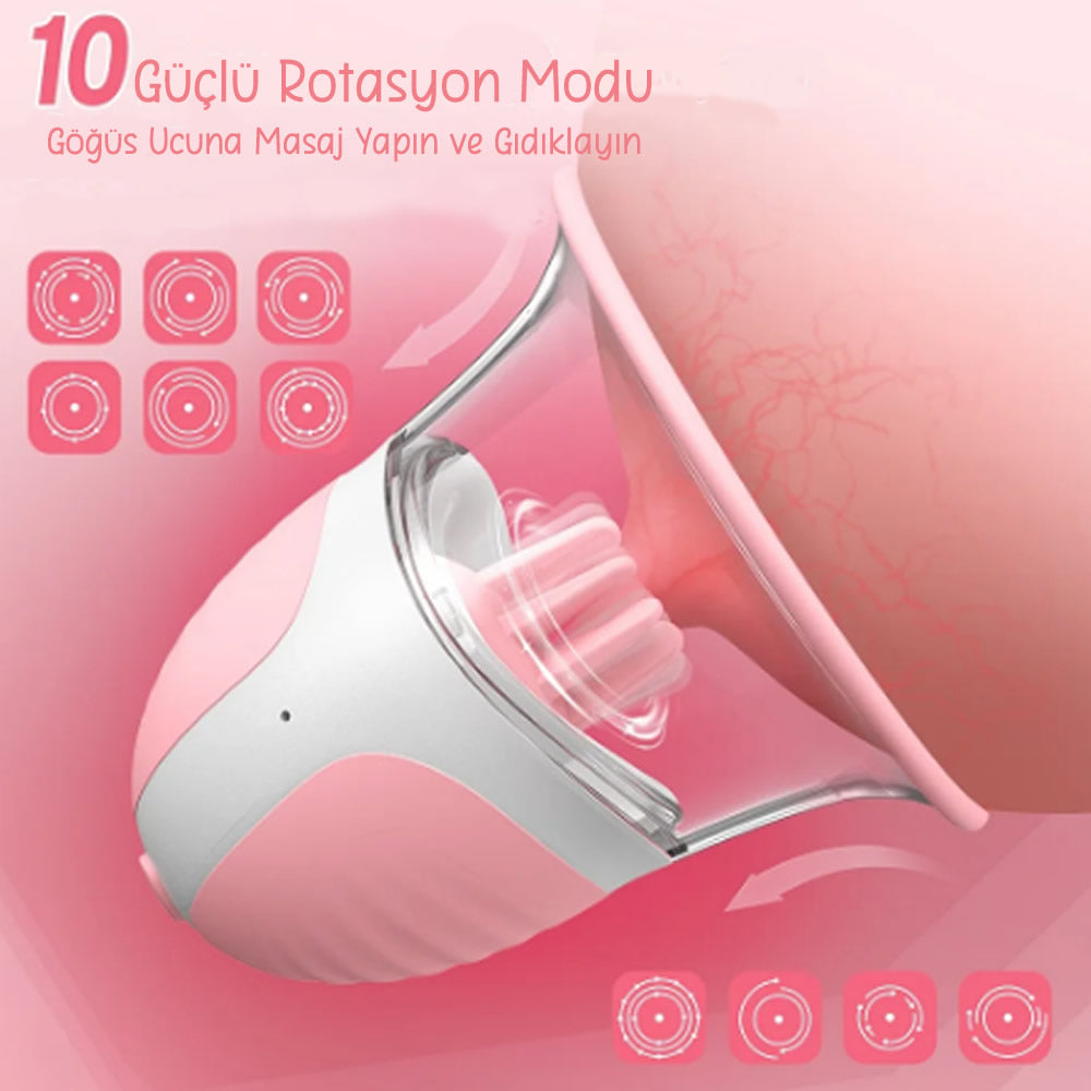 Do it Love - Göğüs Ucu Vibratörü, Gıdıklama, Yalama,  Orgazm ve Zevk Artırıcı, G Noktası Simülatörü, 10 Rotasyon
