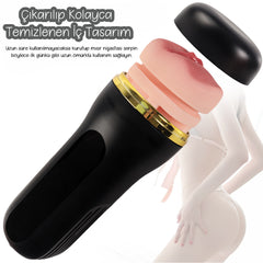 Do it Love - Premium Plus Realistik Vakumlu ve Titreşimli Oral Giriş Mastürbatör