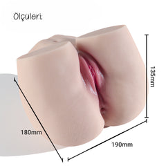 Do it Love - Gerçek Ten Dokusunda Yarım Vücut Kalça, Çift Giriş Vajina ve Anüs - 2,5KG