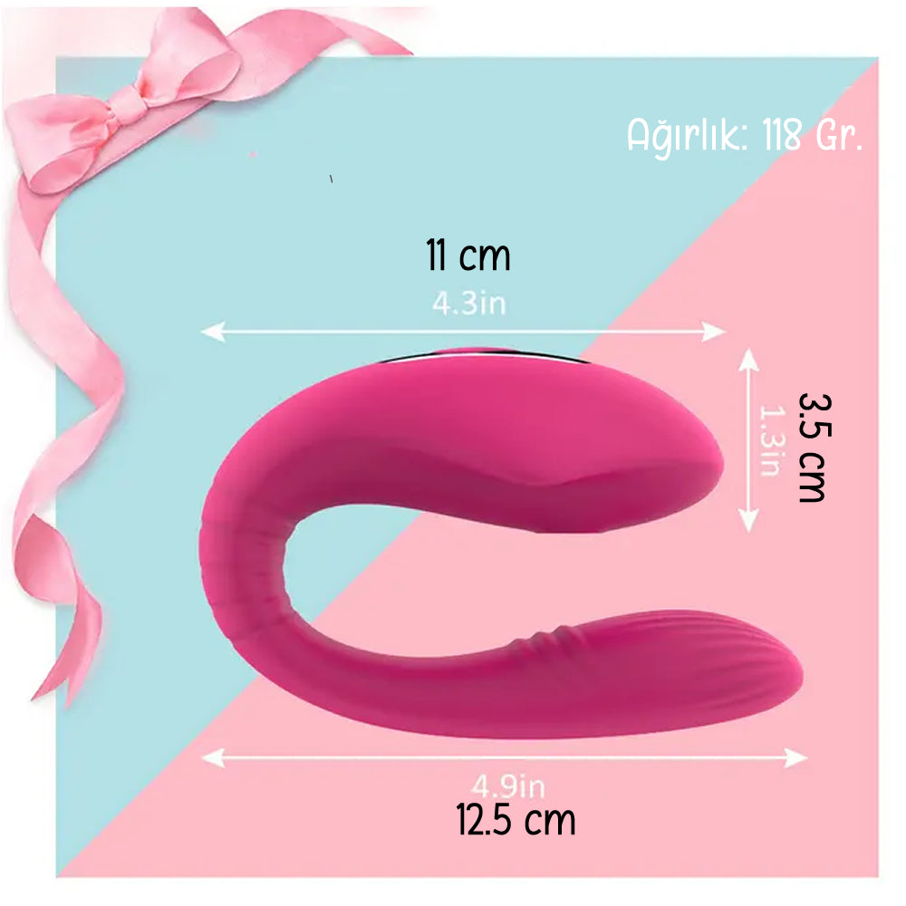 Do it Love - Ergonomik Çift Haz -  Anal ve Vajinal Vibratör - Klitoris Uyarıcılı - Kumandalı