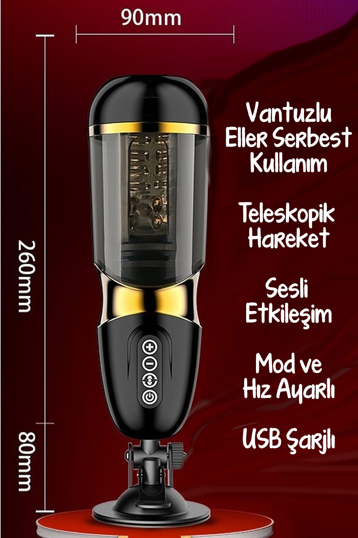 Do it Love - Otomatik Vantuzlu Mastürbatör - Eller Serbest - USB Şarjlı - Realistik Vajina - Siyah