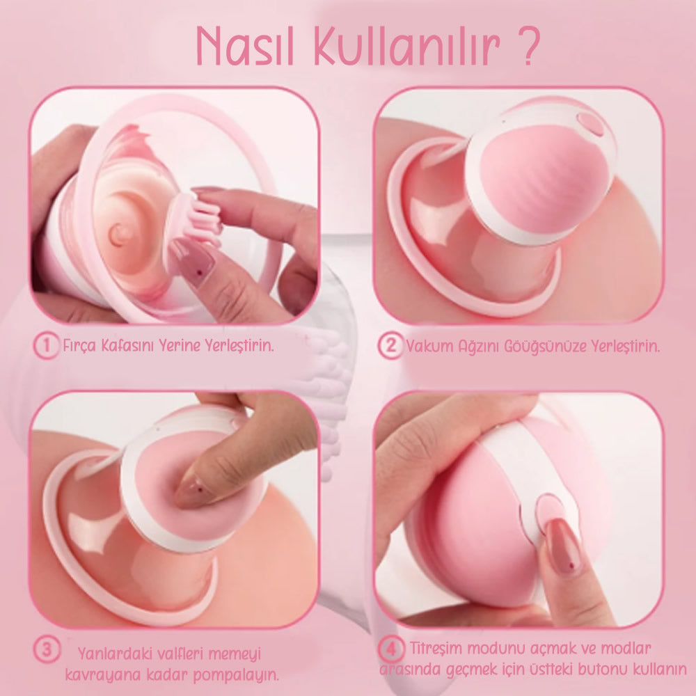 Do it Love - Göğüs Ucu Vibratörü, Gıdıklama, Yalama,  Orgazm ve Zevk Artırıcı, G Noktası Simülatörü, 10 Rotasyon